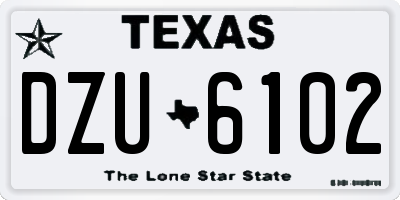 TX license plate DZU6102