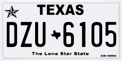 TX license plate DZU6105