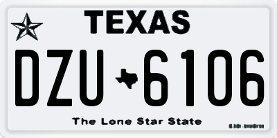 TX license plate DZU6106