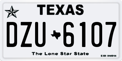 TX license plate DZU6107