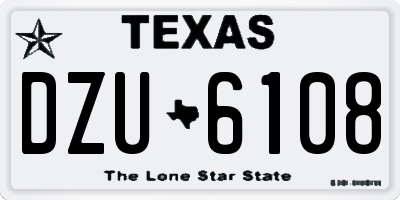 TX license plate DZU6108