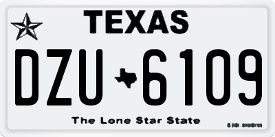 TX license plate DZU6109