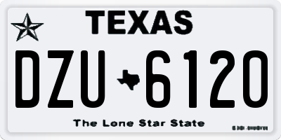 TX license plate DZU6120