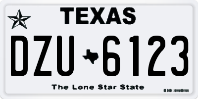 TX license plate DZU6123