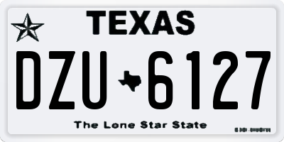 TX license plate DZU6127