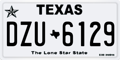 TX license plate DZU6129