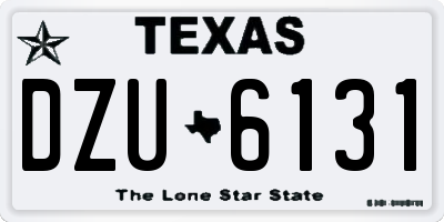 TX license plate DZU6131
