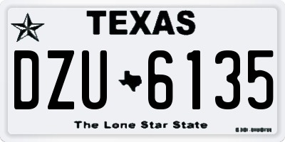 TX license plate DZU6135