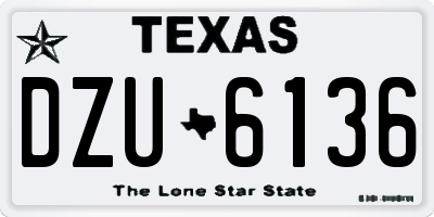 TX license plate DZU6136