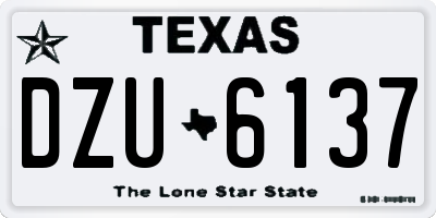 TX license plate DZU6137