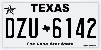 TX license plate DZU6142