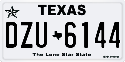 TX license plate DZU6144