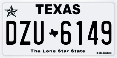 TX license plate DZU6149