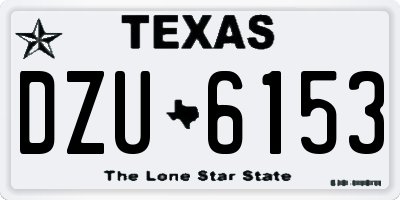 TX license plate DZU6153
