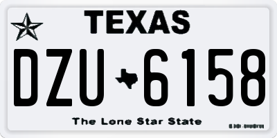 TX license plate DZU6158