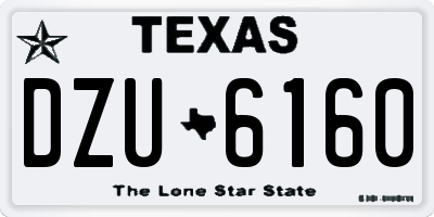 TX license plate DZU6160