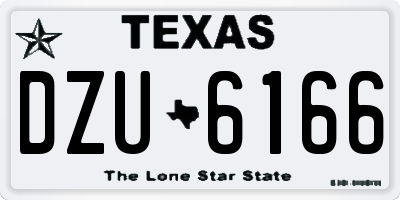 TX license plate DZU6166
