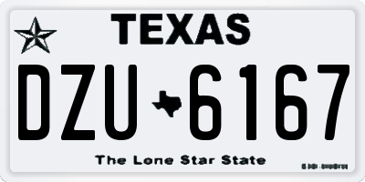 TX license plate DZU6167
