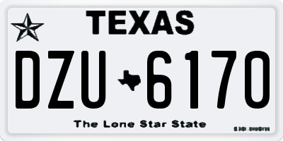 TX license plate DZU6170