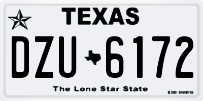 TX license plate DZU6172