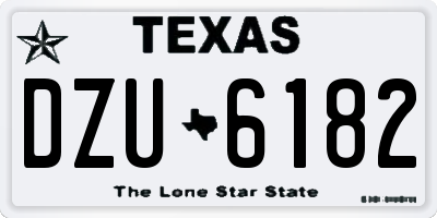 TX license plate DZU6182