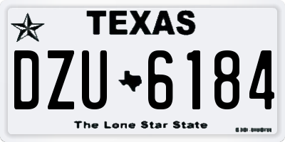 TX license plate DZU6184