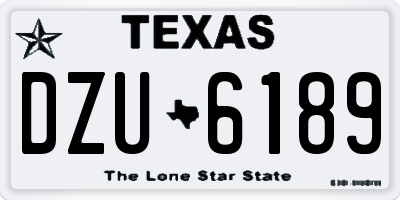 TX license plate DZU6189