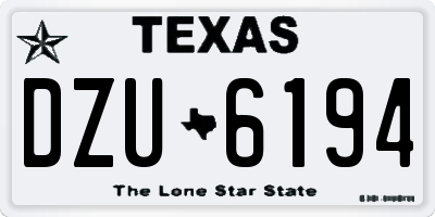 TX license plate DZU6194