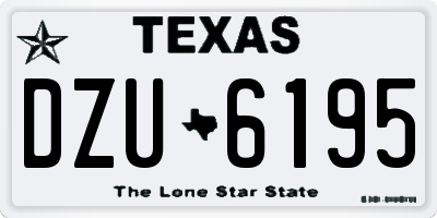 TX license plate DZU6195