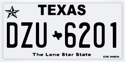 TX license plate DZU6201