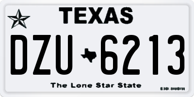 TX license plate DZU6213