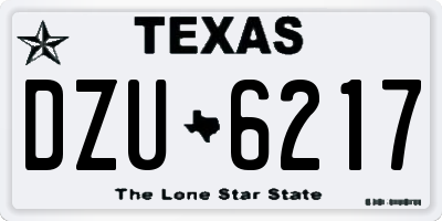 TX license plate DZU6217