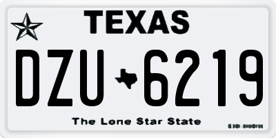 TX license plate DZU6219