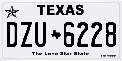 TX license plate DZU6228