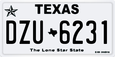 TX license plate DZU6231