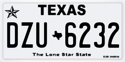 TX license plate DZU6232
