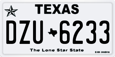 TX license plate DZU6233