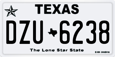 TX license plate DZU6238