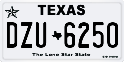 TX license plate DZU6250