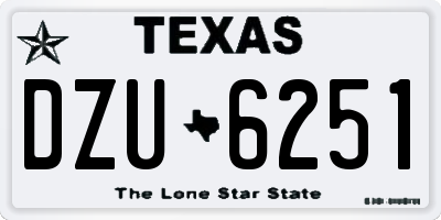 TX license plate DZU6251