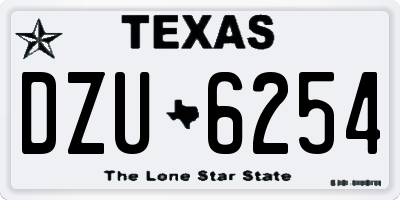 TX license plate DZU6254