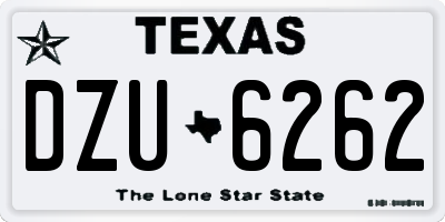 TX license plate DZU6262