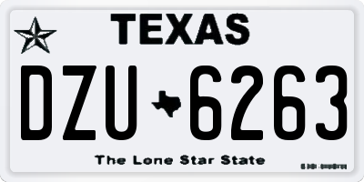 TX license plate DZU6263