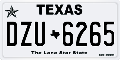 TX license plate DZU6265