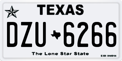 TX license plate DZU6266