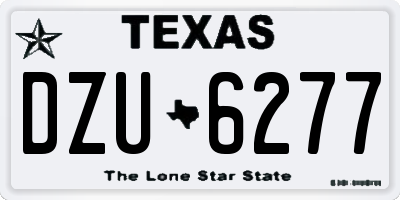 TX license plate DZU6277