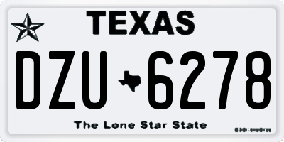 TX license plate DZU6278