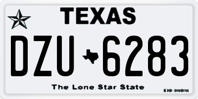 TX license plate DZU6283