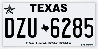 TX license plate DZU6285