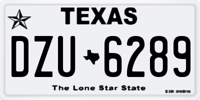 TX license plate DZU6289